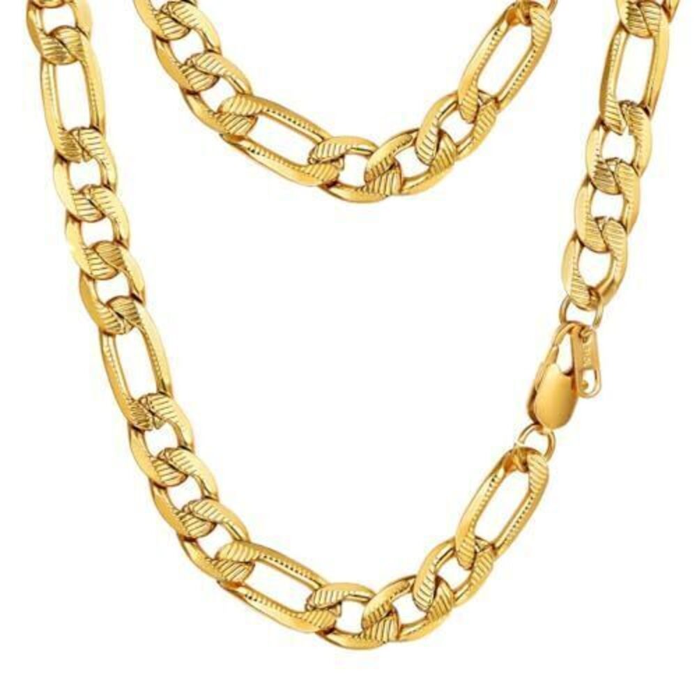 5336 Cadenas De Oro Para Hombres Necklace 18K Gold Plated 10mm Wide 26 Inch